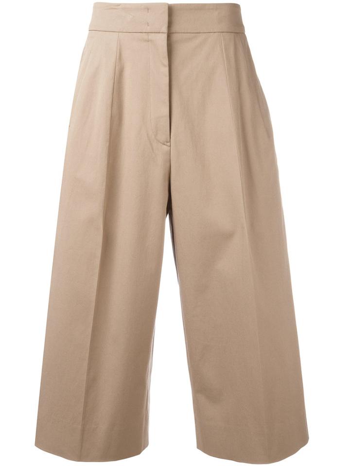 Jil Sander Cropped Palazzo Pants, Women's, Size: 38, Nude/neutrals, Cotton/spandex/elastane