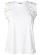 Twin-set Floral Patch Top - White