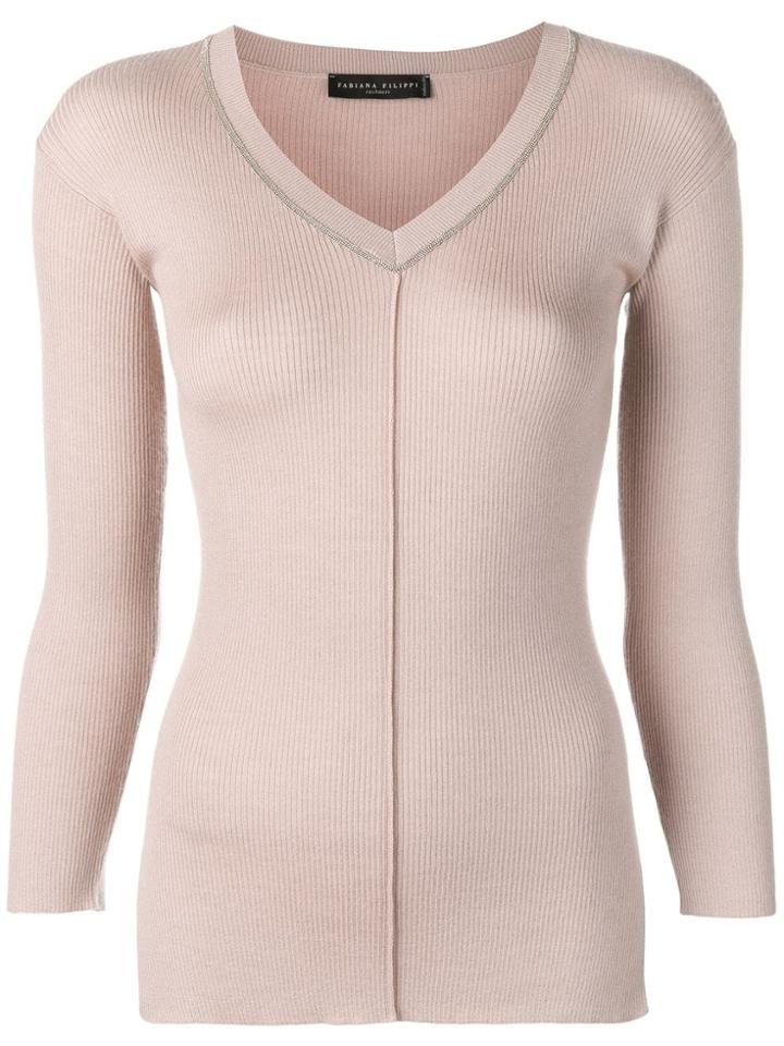 Fabiana Filippi Fitted Knit Sweater - Pink