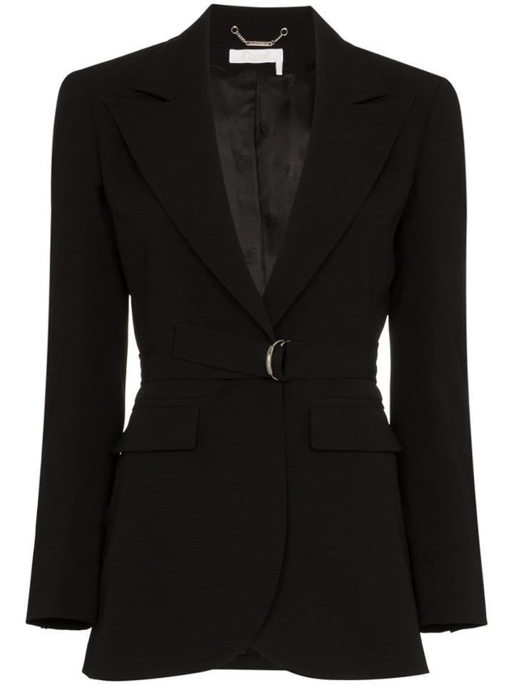 Chloé Single Breasted D Ring Blazer - Black