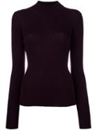 Roberto Collina High Neck Ribbed Jumper, Women's, Size: Xs, Pink/purple, Merino