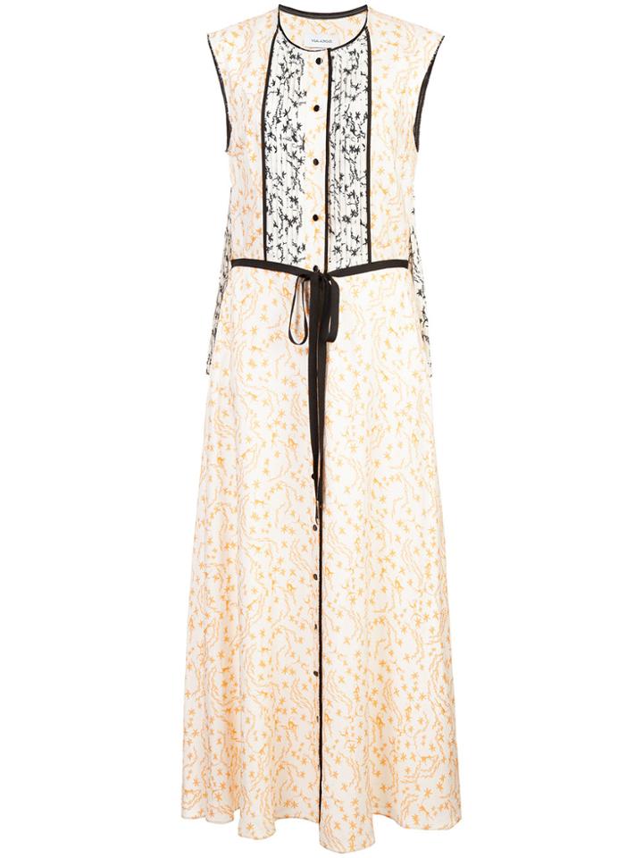 Yigal Azrouel Orchid Vine Sleeveless Dress - White