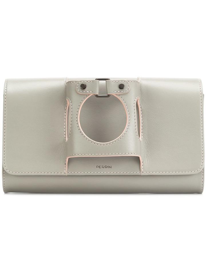 Perrin Paris Glove Fit Flap Clutch - Grey