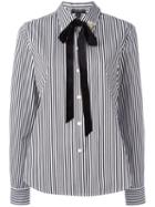 Marc Jacobs Striped Shirt, Women's, Size: 6, Black, Cotton/glass/rayon/brass