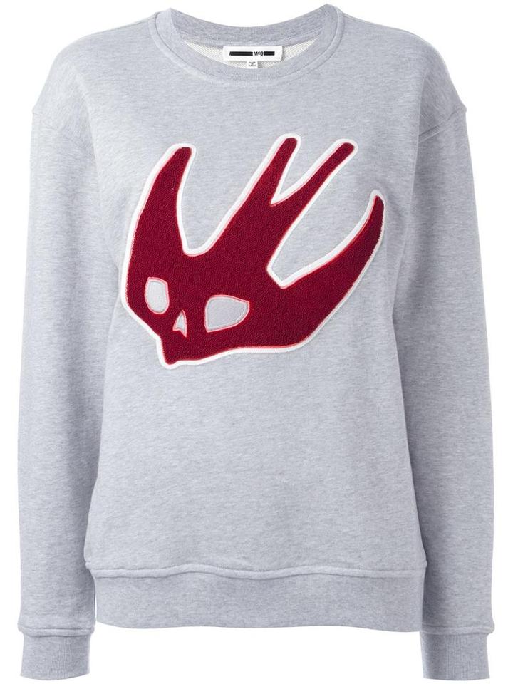 Mcq Alexander Mcqueen Skull Swallow Sweatshirt, Women's, Size: Medium, Grey, Cotton