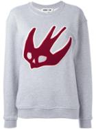 Mcq Alexander Mcqueen Skull Swallow Sweatshirt, Women's, Size: Medium, Grey, Cotton
