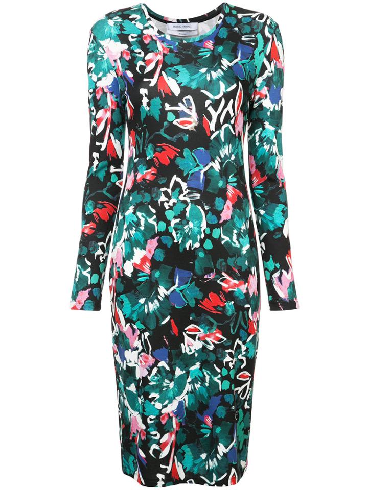 Prabal Gurung Floral Print Fitted Dress - Black