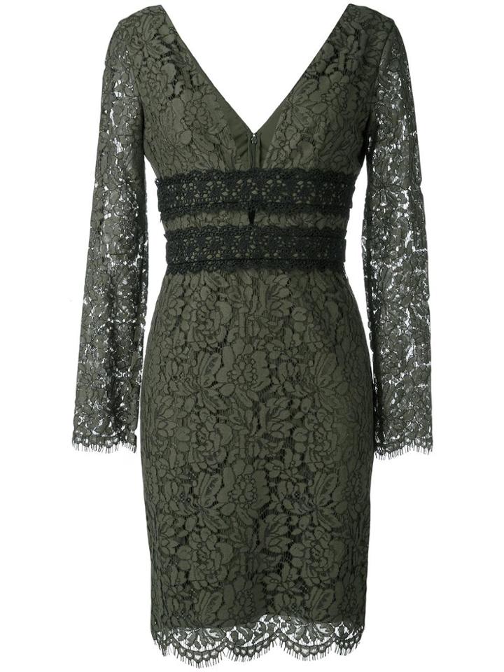 Dvf Diane Von Furstenberg Deep V-neck Lace Dress - Green