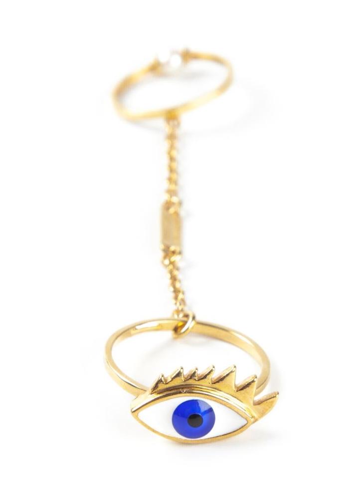 Delfina Delettrez 'two In One' Eye Ring, Women's, Metallic