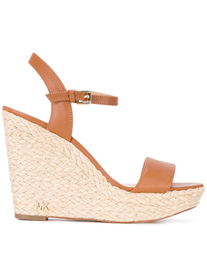 Michael Michael Kors Braided Sole Wedges - Brown