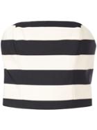 Christian Siriano Striped Cropped Top - Black