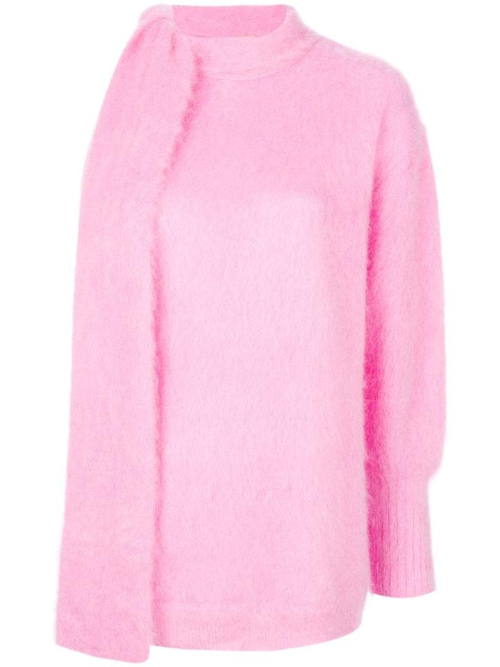 Nº21 Asymmetric Tie Neck Jumper - Pink