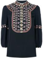 Vilshenko Embroidered Front Blouse