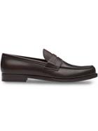 Prada Leather Loafers - Brown