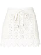 Fenty X Puma - Scalloped Drawstring Mini Skirt - Women - Cotton/polyester - S, White, Cotton/polyester