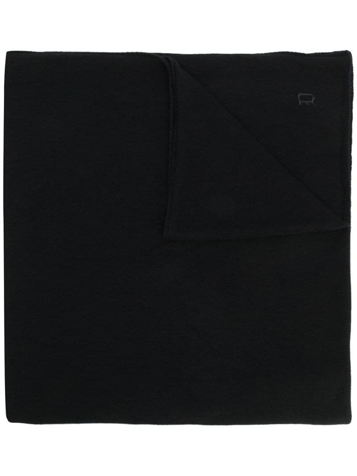 Dondup Knitted Logo Scarf - Black