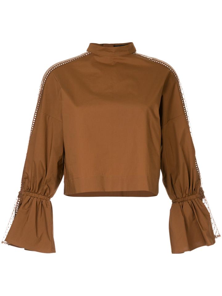 Aula High Neck Blouse - Brown