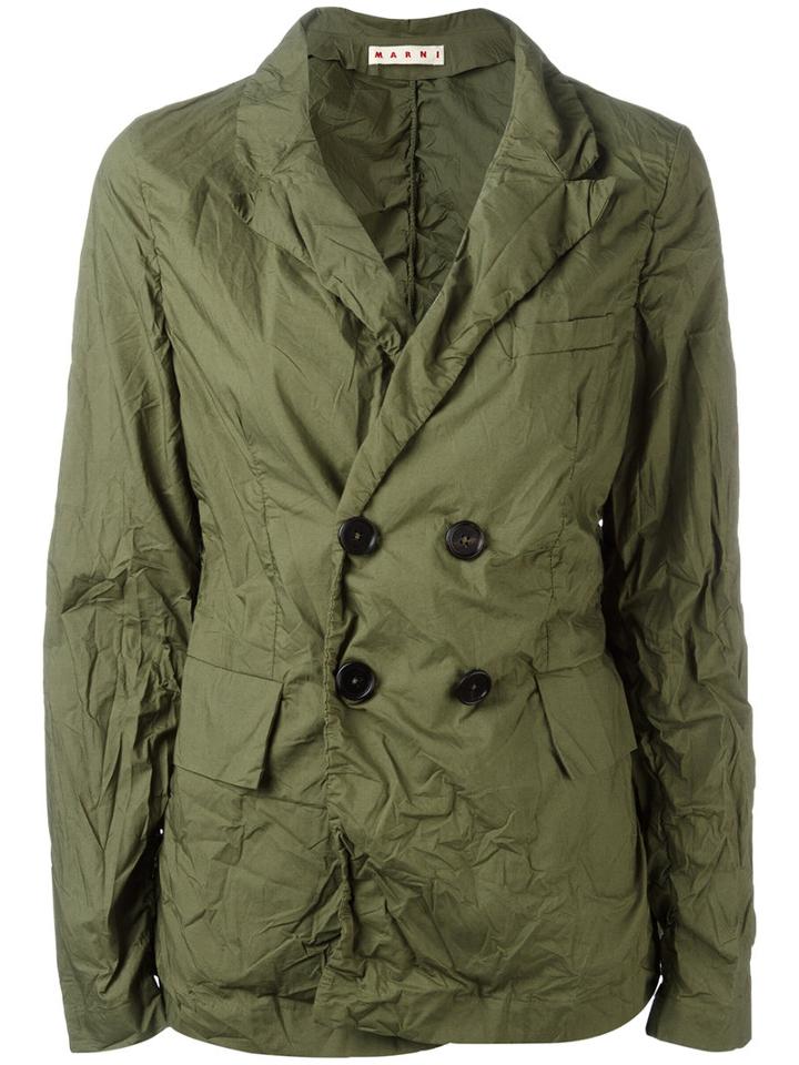 Marni - Double Breasted Rain Jacket - Women - Cotton - 44, Women's, Green, Cotton