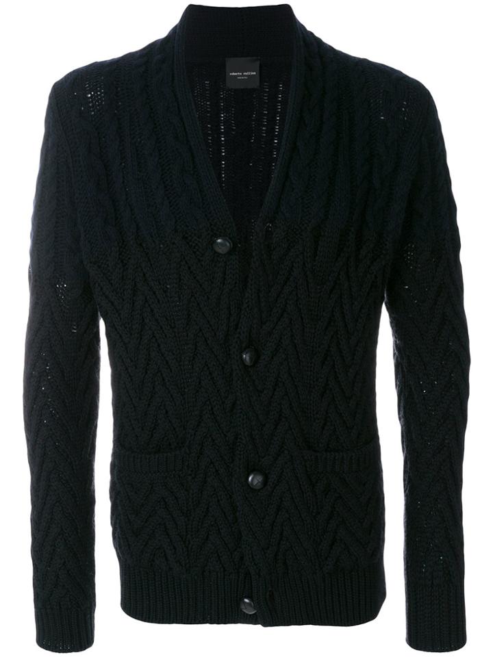 Roberto Collina Long Sleeved Buttoned Cardigan - Black