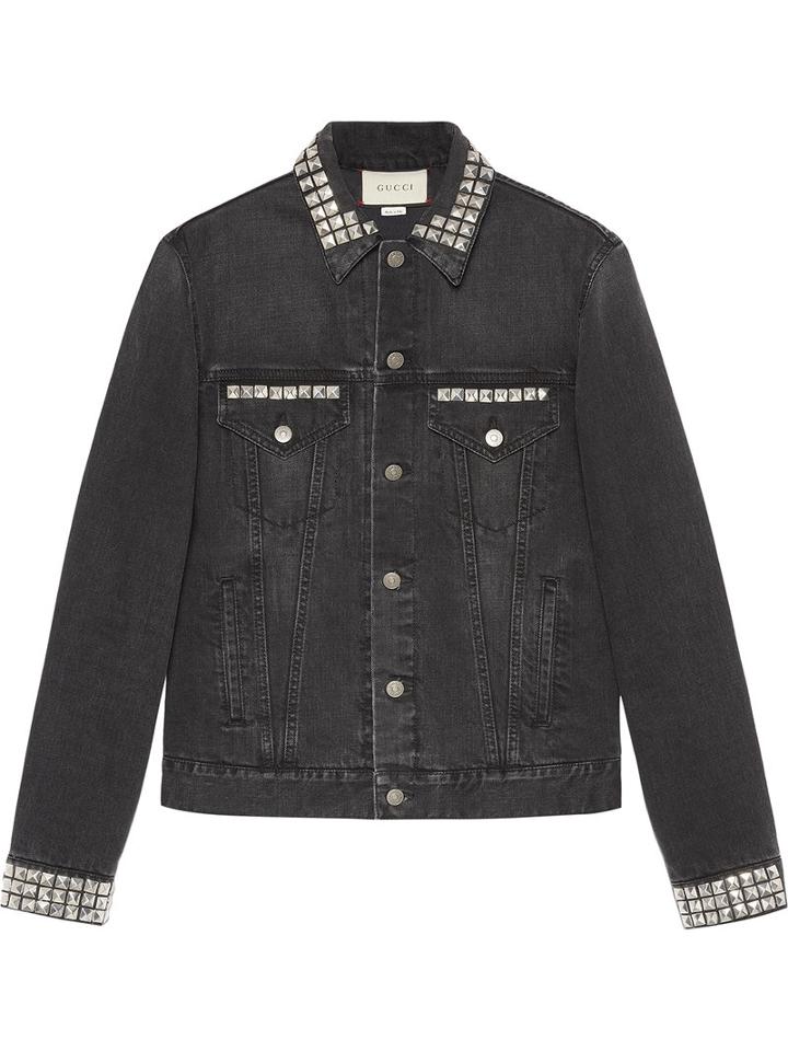 Gucci - Denim Jacket With Embroideries - Men - Cotton/metal - 56, Black, Cotton/metal
