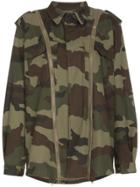 Faith Connexion Camouflage Jacket With Zip Detail - Green