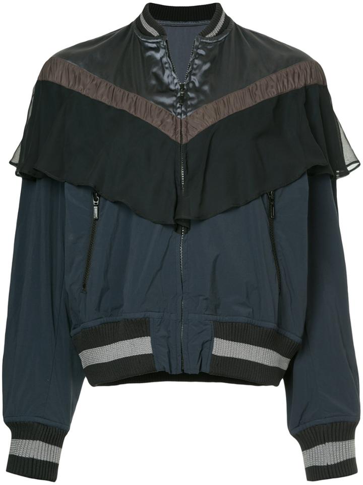 Kolor Contrast Panel Bomber Jacket - Blue