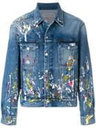 Calvin Klein Jeans Paint Splatter Denim Jacket - Blue