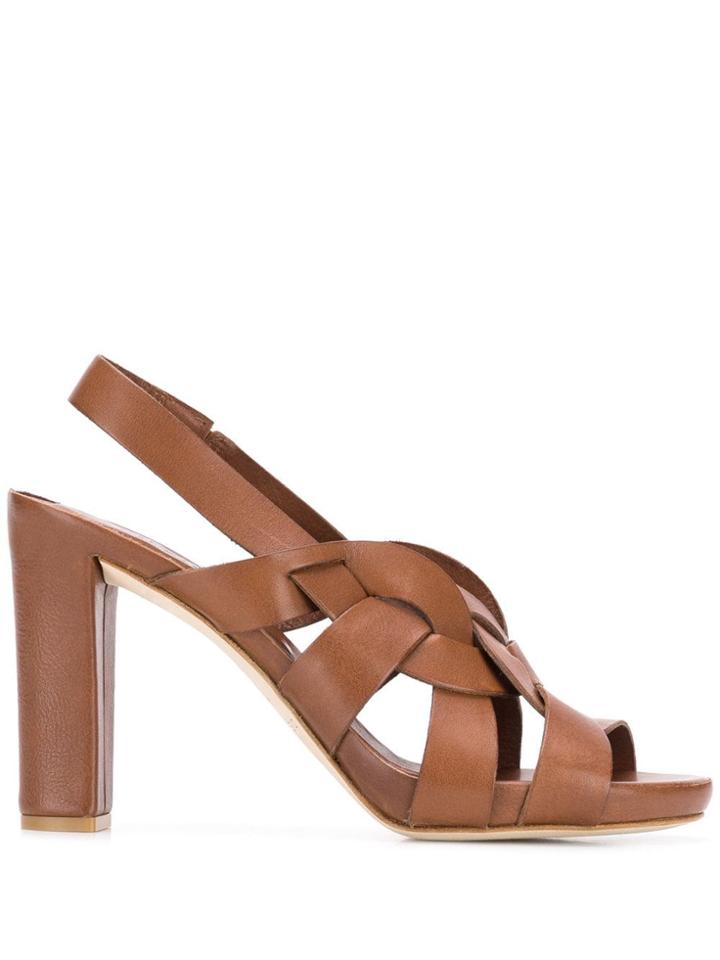Del Carlo Siena Slingback Sandals - Brown