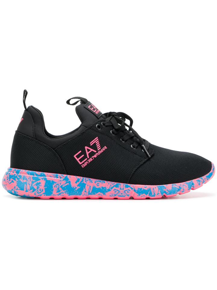 Ea7 Emporio Armani Marble Sole Sneakers - Black