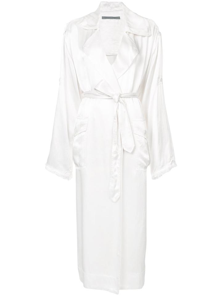 Raquel Allegra Cargo Trench Coat - White