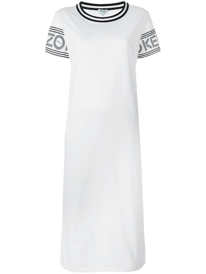 Kenzo Printed Midi T-shirt Dress, Women's, Size: Small, White, Cotton