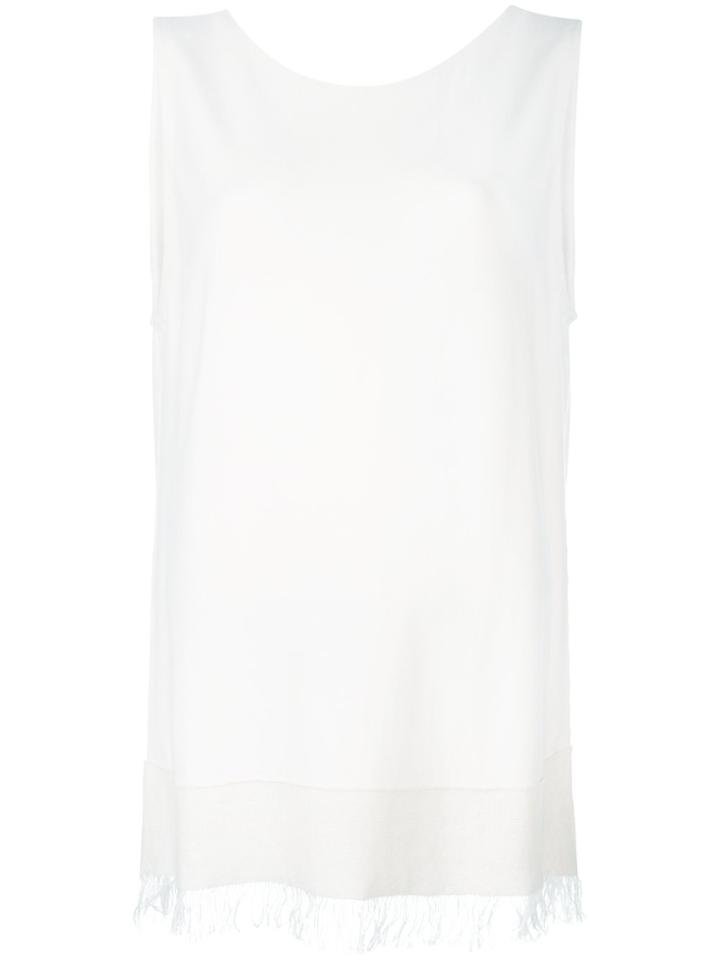 Le Tricot Perugia Fringed Top - Nude & Neutrals
