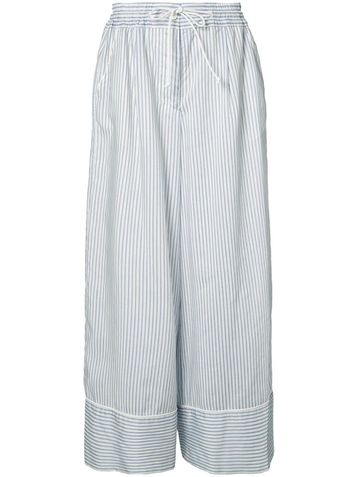 Sacai Wide-fit Pinstripe Trousers - Blue