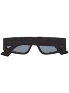 Dior Eyewear Black Embellished Flat Bridged Sunglasses
