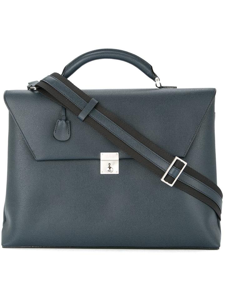 Valextra Rectangular Briefcase - Blue