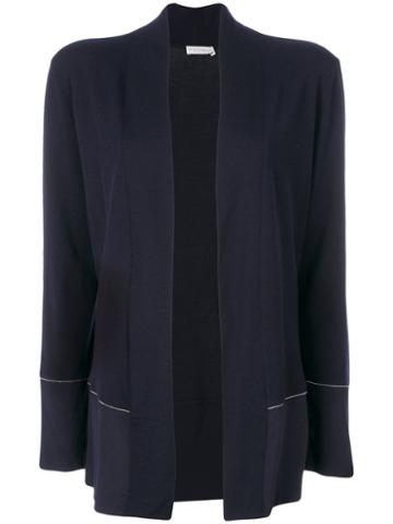 Le Tricot Perugia - Stripe Wool Cardigan - Women - Spandex/elastane/virgin Wool - S, Blue, Spandex/elastane/virgin Wool