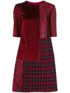 Talbot Runhof Patchwork Short Dress - Red