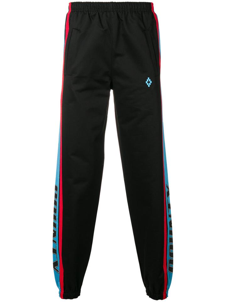 Marcelo Burlon County Of Milan Logo Striped Sweatpants - Black