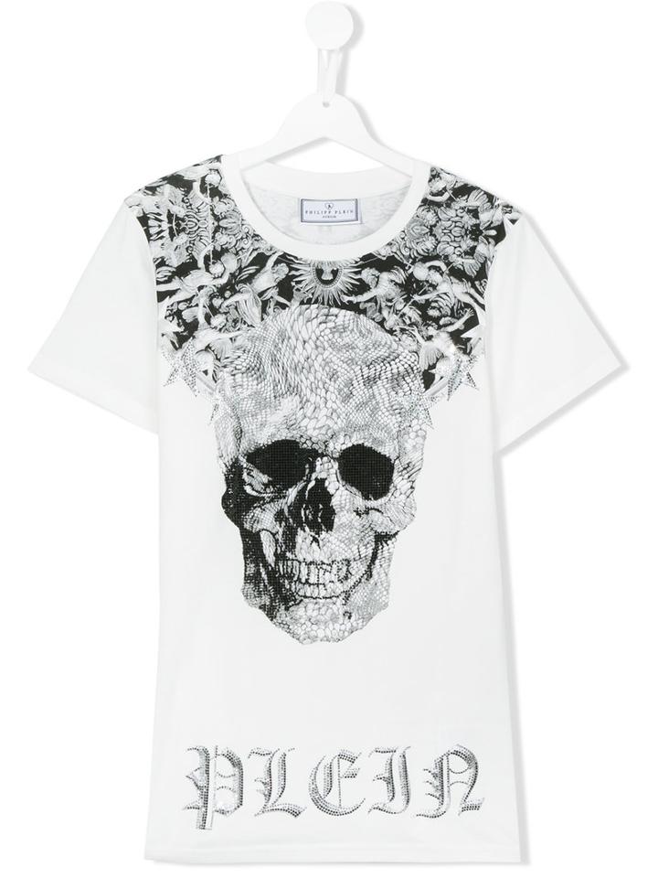 Philipp Plein Kids - Teen Printed T-shirt - Kids - Cotton - 16 Yrs, White