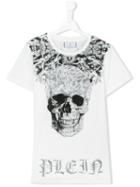Philipp Plein Kids - Teen Printed T-shirt - Kids - Cotton - 16 Yrs, White