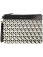 Salvatore Ferragamo Monogram Print Clutch - Black