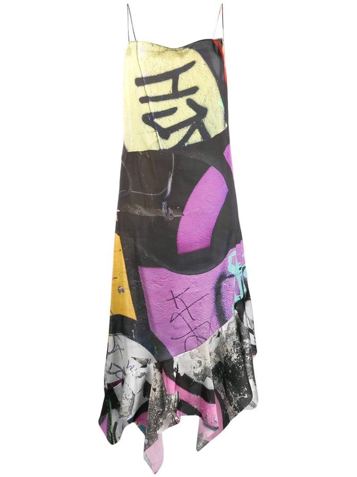 Marques'almeida Graffiti Print Midi Dress - Yellow