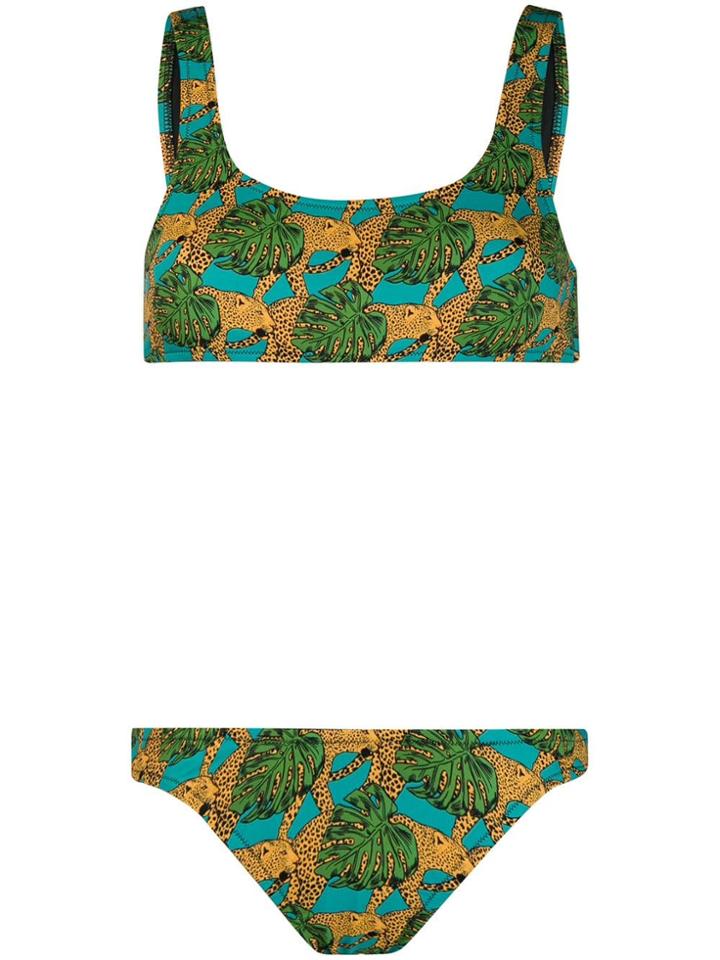 Reina Olga Jungle Fever-print Bikini - Green