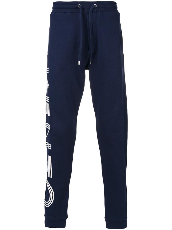 Kenzo - Logo Print Track Pants - Men - Cotton - L, Blue, Cotton