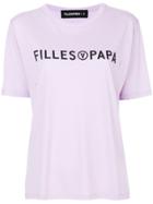 Filles A Papa Short Sleeved Distressed T-shirt - Pink & Purple