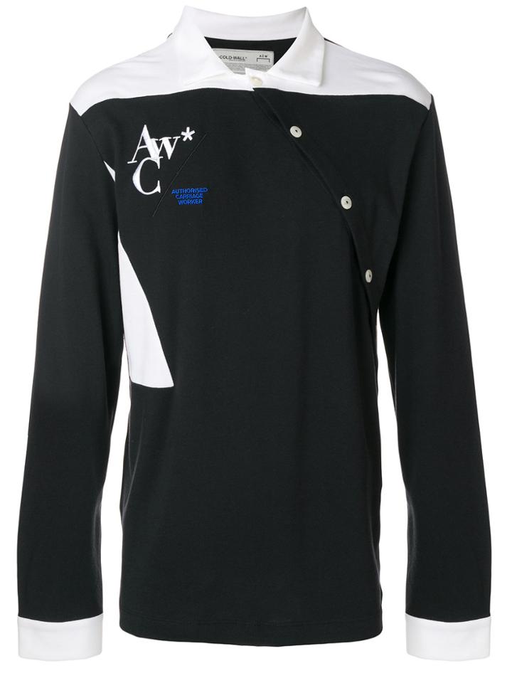 A-cold-wall* Off Centre Buttoned Polo Shirt - Black