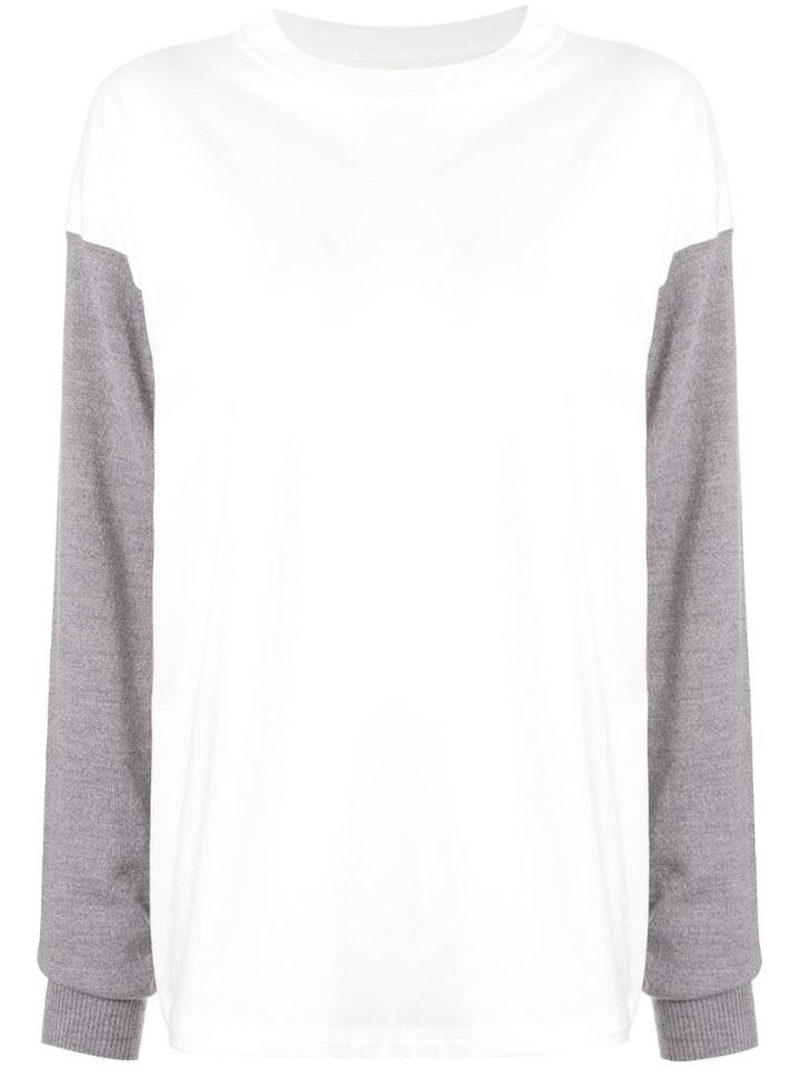 Mm6 Maison Margiela Contrast Sleeve Sweatshirt - White