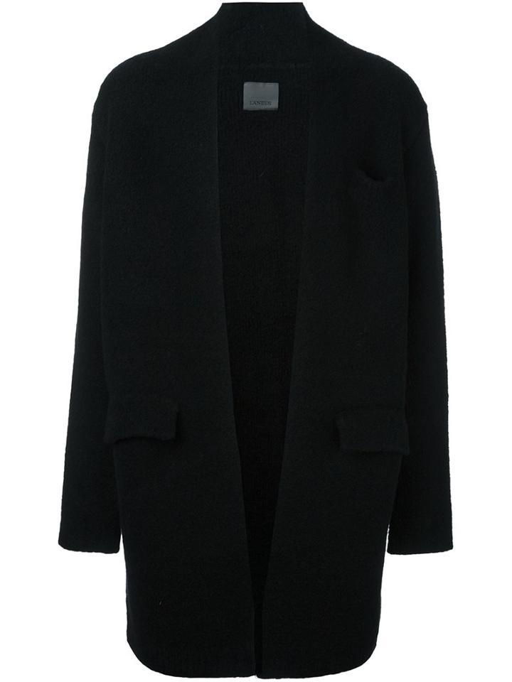 Laneus Oversized Coat, Men's, Size: 50, Black, Polyamide/spandex/elastane/virgin Wool