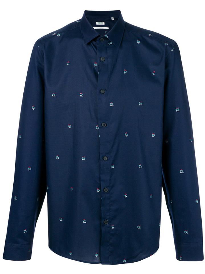 Kenzo Ymo Embroidered Shirt - Blue