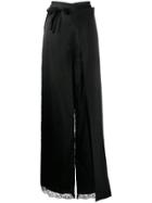 Mm6 Maison Margiela Lace Trim Layered Long Skirt - Blue